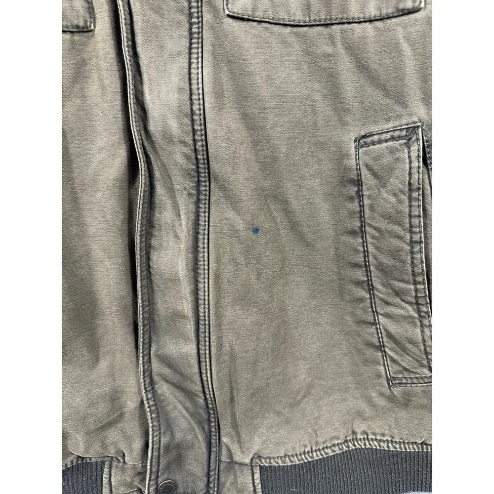 Levis Mens Military Field Jacket Olive Green Canvas Quilted Lined Size L